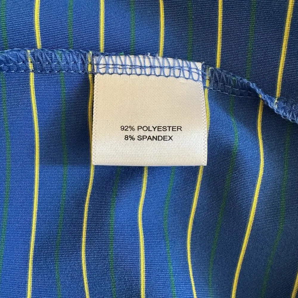 Peter Millar Men's Summer Comfort Golf Polo Shirt Large Blue Stripe Performance - Picture 7 of 8